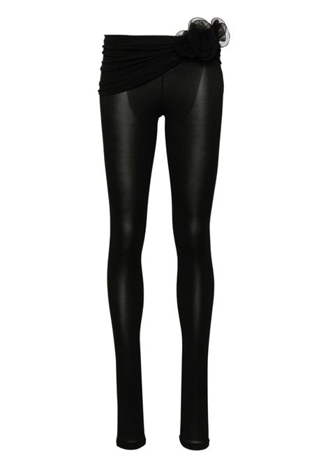 Leggings con applicazione a fiori in nero - donna MAGDA BUTRYM | 210424BLK